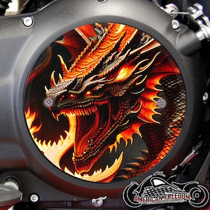 Victory Motorcycles Custom Derby Cover - Roaring Dragon