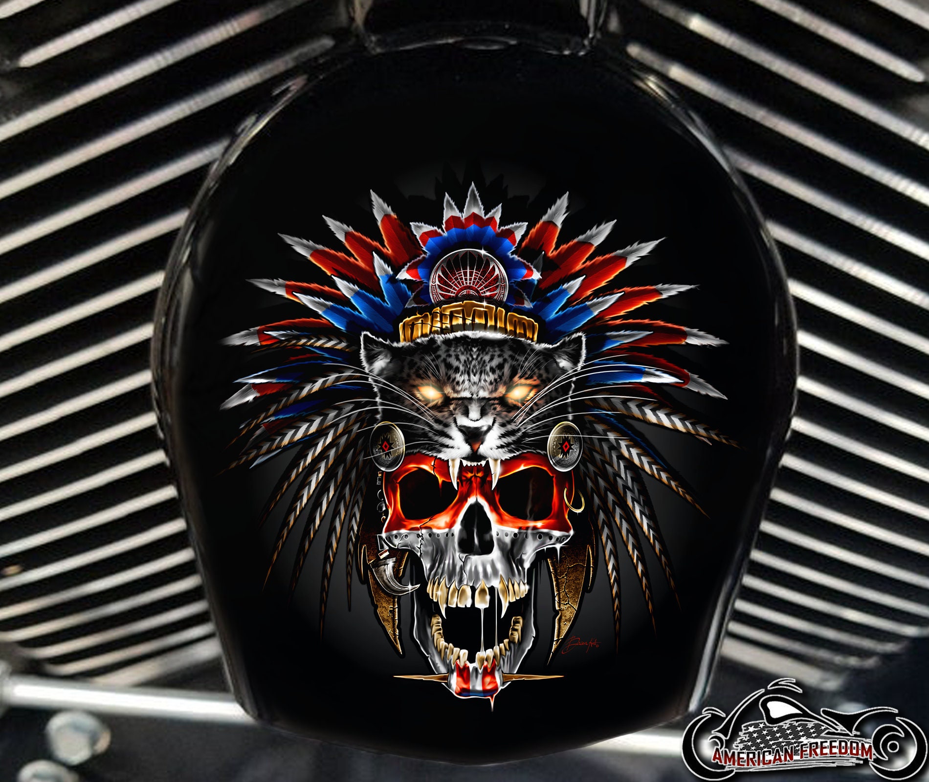 Harley Davidson Custom Made COWBELL HORN COVER- for Big Twin, Twin