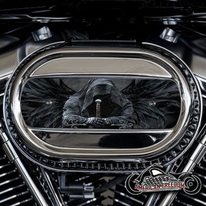 Harley Davidson Custom Made M8 Ventilator Aluminum Air Cleaner Insert - 114 & 117 Milwaukee 8 - Dark Angel Reaper