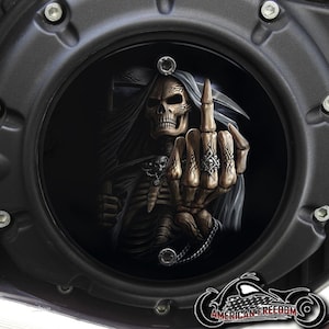 Indian Motorcycles 2015-2024 Scout Custom Derby Cover - Middle Finger Reaper