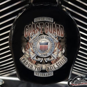 Harley Davidson Custom Made COWBELL HORN COVER- for Big Twin, Twin Cam, Milwaukee Eight, Sportster.... Coast Guard