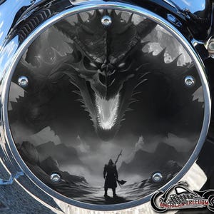 Harley Davidson Custom Derby or Timing cover &quot;your choice&quot; Twin Cam Big Twin EVO M8 Touring Trike Sportster 883/1200 - Dragon Slayer BW