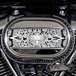 Harley Davidson Custom Made M8 Ventilator Aluminum Air Cleaner Insert - 114 & 117 Milwaukee 8 - Aztec Calendar