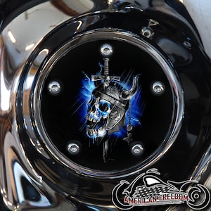 Harley Davidson Custom Made Timing / Points Cover - For all Big Twin, Twin Cam, Milwaukee 8 & Sportster Models -viking skull