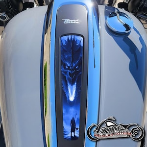 Harley Davidson Custom Made Dash Insert for 2021-2023 Street Glide & Road Glide Special/ST - Blue Dragon Slayer