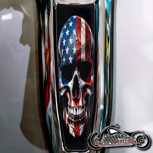 Harley Davidson Custom Made Dash Insert for 2024+ Street Glide & Road Glide Standard - Cracked USA Skull
