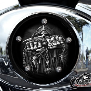 Harley Davidson Custom V Twin Cam Luftfiltereinsatz & Montage-Kit - Grau Game Over