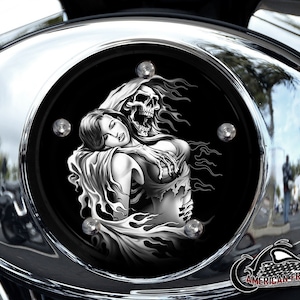 Harley Davidson Custom Made V Twin Cam Air Cleaner Insert & Mounting Kit - Reaper Lover