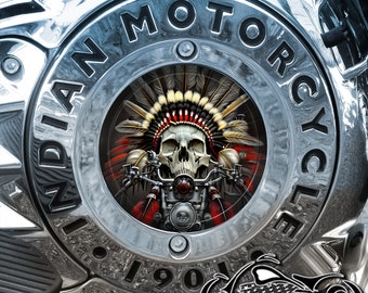 Indian Motorcycles 2014-2020 Thunder Stroke Derby Insert - Indian Skull Red