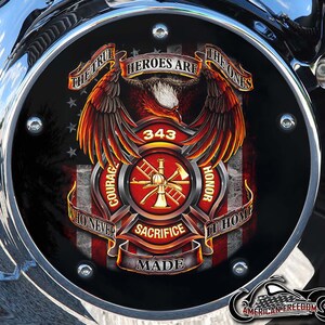 Harley Davidson Custom Made Derby Cover lub osłona rozrządu (Twój wybór) Do wszystkich Big Twin, Twin Cam, Milwaukee 8 i Sportster - Fire Fighter