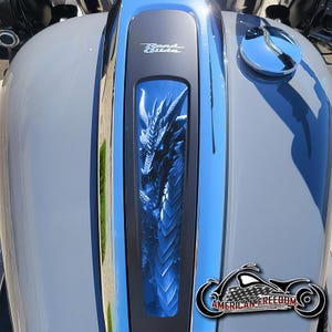 Harley Davidson Custom Made Dash Insert for 2021-2023 Street Glide & Road Glide Special/ST - Blue Hoard Dragon