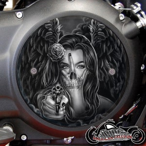 Victory Motorcycles Custom Derby Cover - Gunslinger Angel