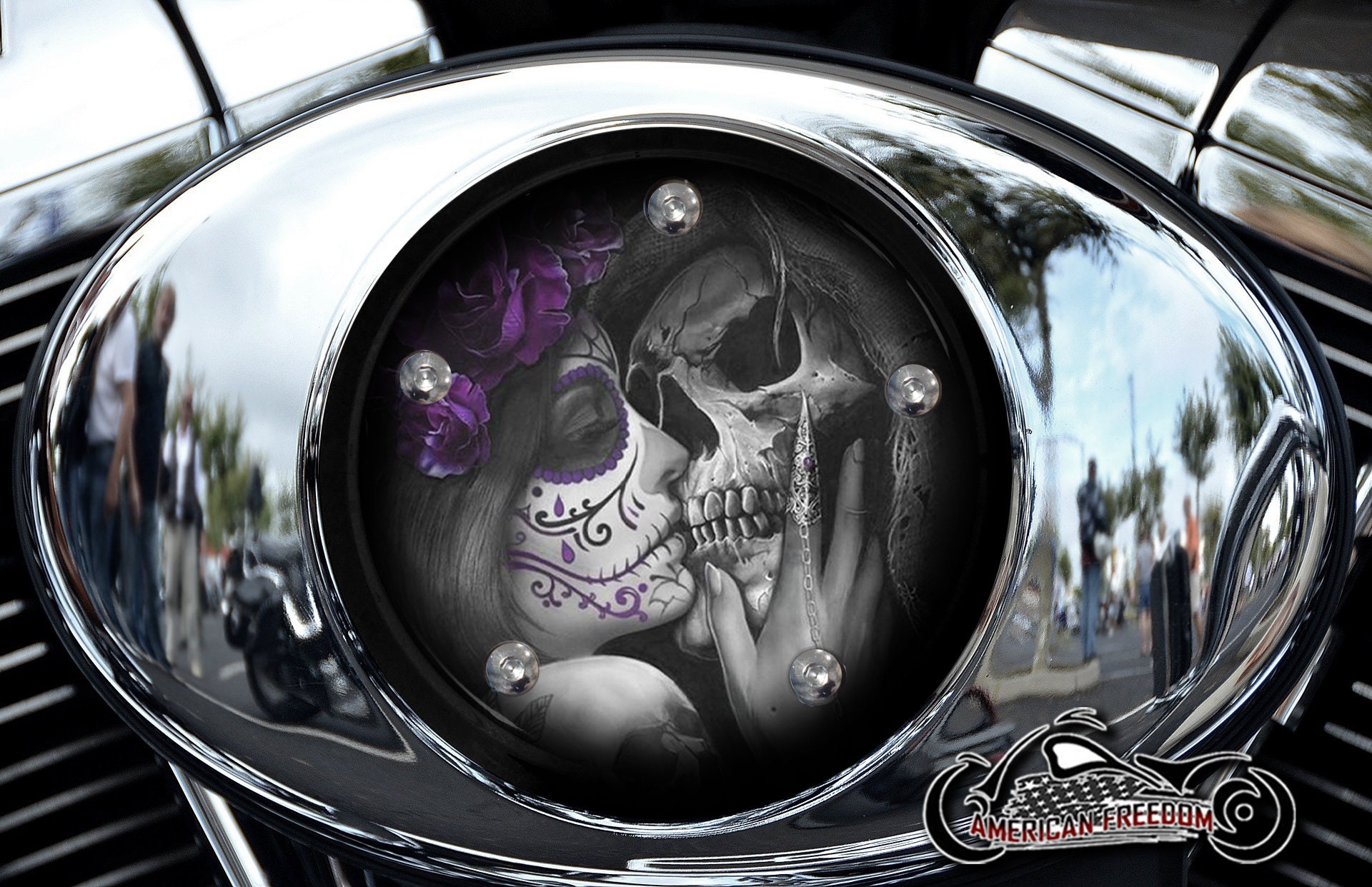 絶版 Harley Weir ''PAINTINGS'' カバー付き美品 Harley Davidson Custom Made V Twin Cam Air Cleaner Insert