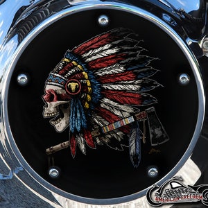 Harley Davidson Custom Made Derby Cover oder Timing Cover (Ihre Wahl) Big Twin, Twin Cam Milwaukee 8 & Sportster Indian Chief Schädel