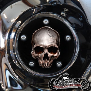 Harley Davidson Custom Made Timing / Points Cover - For all Big Twin, Twin Cam, Milwaukee 8 & Sportster Models -cracked skull