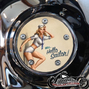 Harley Davidson Custom Made Timing / Points Cover - For all Big Twin, Twin Cam, Milwaukee 8 & Sportster Models - Hello Sailor!