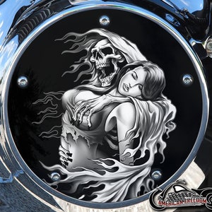 Harley Davidson Custom Made Derby Cover or Timing cover (Your choice) For all Big Twin, Twin Cam, Milwaukee 8 & Sportster Reaper Woman