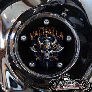 Harley Davidson Custom Made Timing / Points Cover - For all Big Twin, Twin Cam, Milwaukee 8 & Sportster Models -Odin skull viking Valhalla