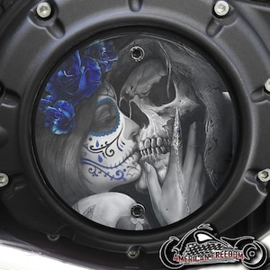 Indian Motorcycles 2015-2024 Scout Custom Derby Cover - Death Kiss Blue