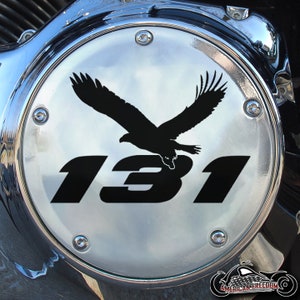 Harley Davidson CHROME Custom Made Derby Cover (Twin Cam & Touring, Milwaukee 8 Models) - 131 Eagle