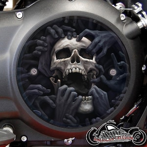 Victory Motorcycles Custom Derby Cover - Torn Skull