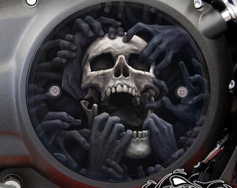 Funda Derby personalizada de Victory Motorcycles: calavera rasgada