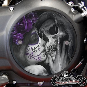Victory Motorcycles Custom Derby Cover - Death Kiss Purple