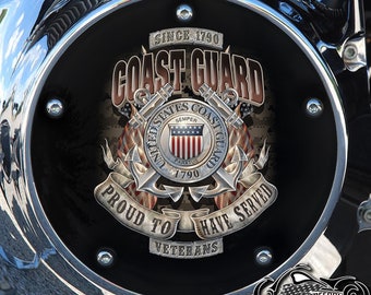 Housse de protection Harley Davidson sur mesure ou protection de synchronisation (au choix) pour tous les Big Twin, Twin Cam, Milwaukee 8 et Sportster Coast GUARD Military