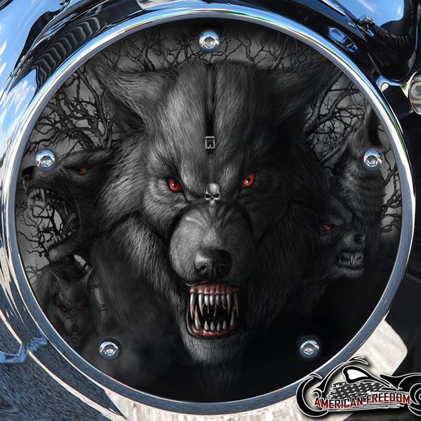 Harley Davidson Custom Made Derby Cover or Timing cover (Your choice) Big Twin, Twin Cam, Milwaukee 8 & Sportster - Wolf