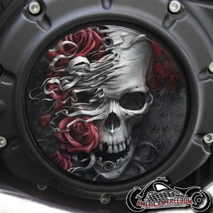 Indian Motorcycles 2015-2024 Scout Custom Derby Cover - Ribboned Rose Skull