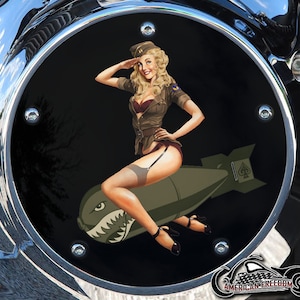 Harley Davidson Custom Made Derby Cover or Timing cover (Your choice) For all Big Twin, Twin Cam, Milwaukee 8 & Sportster - Bomber Pin Up