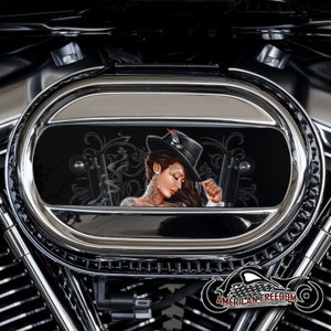 Harley Davidson Custom Made M8 Ventilator Aluminum Air Cleaner Insert - 114 & 117 Milwaukee 8 - Gangster Pin Up 1