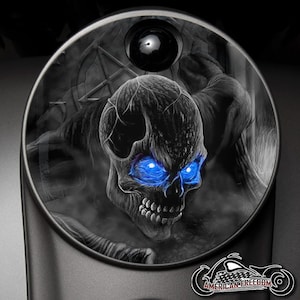 Harley Davidson Custom Made Fuel Console Door 2008+ Ultra, Street Glide, Road Glide, Electra, CVO, Tri glide - Zombie Blue Eyes