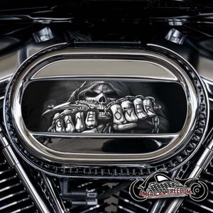 Harley Davidson Custom Made M8 Ventilator Aluminum Air Cleaner Insert - 114 & 117 Milwaukee 8 - Game Over BW