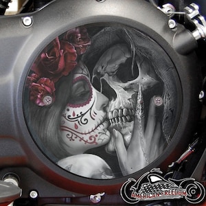 Victory Motorcycles Custom Derby Cover - Death Kiss Red