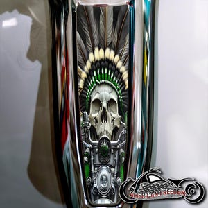 Harley Davidson Custom Made Dash Insert for 2024+ Street Glide & Road Glide Standard - Indian Motor Skull Green