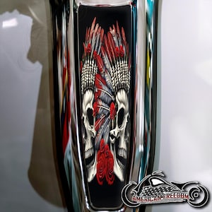 Harley Davidson Custom Made Dash Insert for 2024+ Street Glide & Road Glide Standard - Indian Rose Skull Red