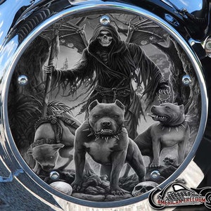 Harley Davidson Custom Made Derby Cover or Timing cover (Your choice) For all Big Twin, Twin Cam, Milwaukee 8 & Sportster - Reaper Pitbull