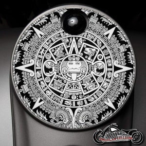 Harley Davidson Custom Made Fuel Console Door 2008+ Ultra, Street Glide, Road Glide, Electra, CVO, Tri glide - Aztec Calendar