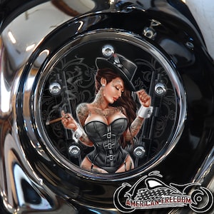 Harley Davidson Custom Made Timing / Points Cover - For all Big Twin, Twin Cam, Milwaukee 8 & Sportster Models - Gangster Pin Up