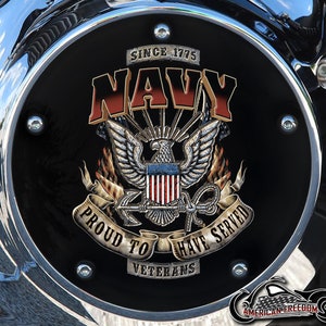 Harley Davidson Custom Made Derby Abdeckung oder Timing Abdeckung (Ihre Wahl) Für alle Big Twin,Twin Cam,Milwaukee 8 & Sportster NAVY Militär