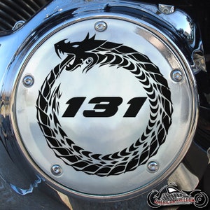 Harley Davidson CHROME Custom Made Derby Cover (Twin Cam & Touring, Milwaukee 8 Models) - 131 World Serpent