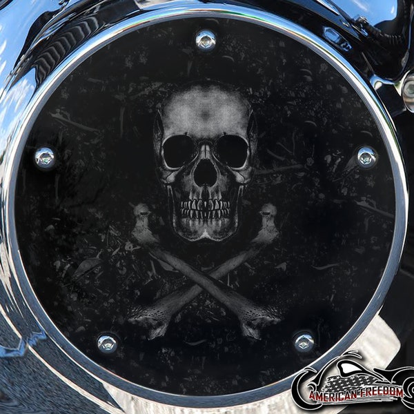 Harley Davidson Custom Made Derby Cover or Timing cover (Your choice) Twin Cam, Milwaukee Eight, Sportster Skull & Crossbones