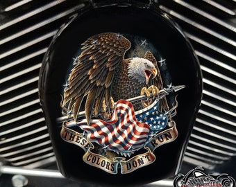Harley Davidson Custom Made COWBELL HORN COVER- for Big Twin, Twin Cam, Milwaukee Eight, Sportster.... Military - These colors don&#39;t run