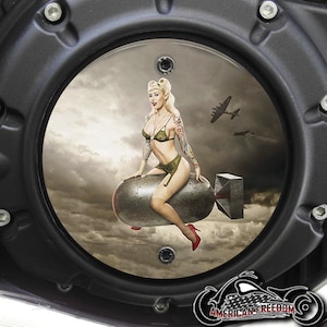 Indian Motorcycles 2015-2024 Scout Custom Derby Cover - Pin Up Bomb Rider