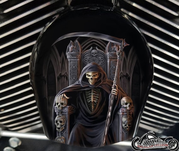 Harley Davidson Custom Made COWBELL HORN COVER- for Big Twin, Twin Cam, Milwaukee Eight, Sportster.... Reaper