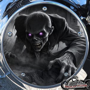 Harley Davidson Custom Derby or Timing cover your choice Twin Cam Big Twin EVO M8 Touring Trike Sportster 883/1200 Zombie Demon Purple Eyes