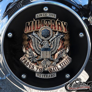 Harley Davidson Custom Made Derby Deckel oder Steuerdeckel (Ihre Wahl) Für alle Big Twin, Twin Cam, Milwaukee 8 & Sportster VETERAN Militär