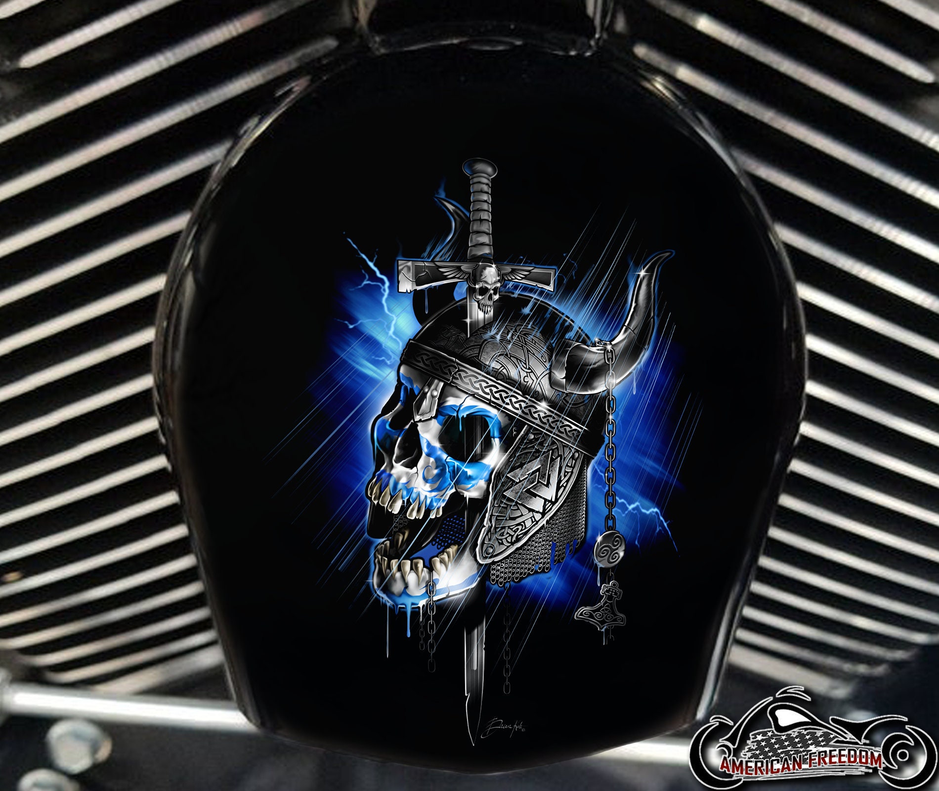Harley Davidson Custom Made COWBELL HORN COVER- for Big Twin, Twin