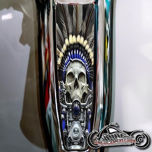 Harley Davidson Custom Made Dash Insert for 2024+ Street Glide & Road Glide Standard - Indian Motor Skull Blue